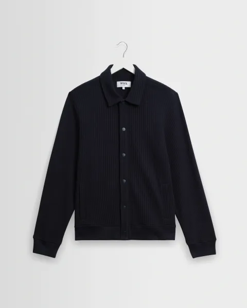 Hays - Navy Structured Waffle Overshirt