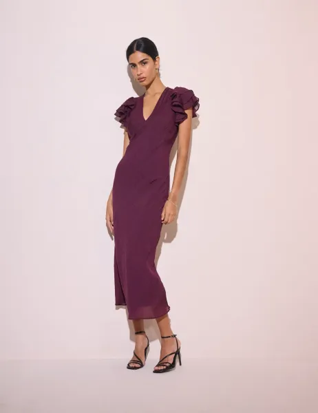 Nobody's Child Layla V Neck Midi Dress