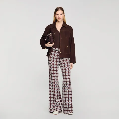 Floral-print floaty trousers