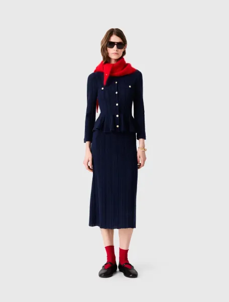 Maje Knit dress with peplum waist