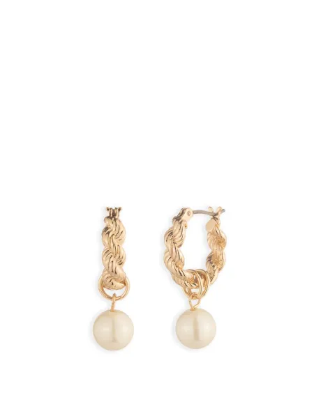 Lauren Ralph Lauren 16mm Pearl Drop Huggie Earrings