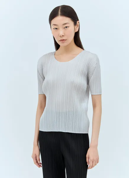 Short-Sleeve Pleated Top