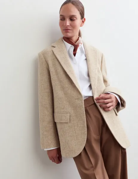 Jaeger Pure Wool Tailored Jacket Camel