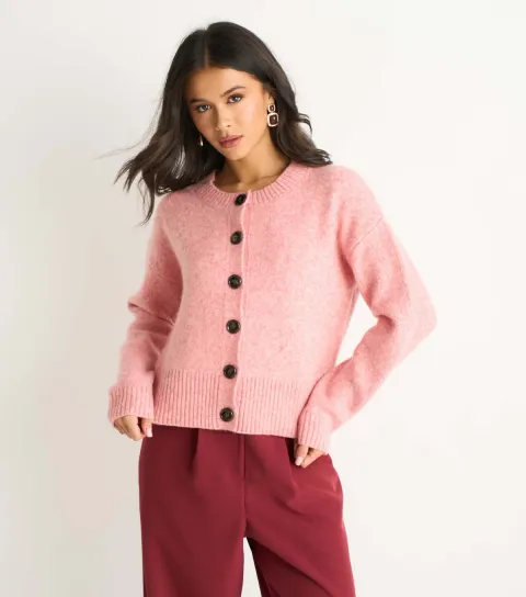 Women's Light Pink Long Sleeve Cardigan
