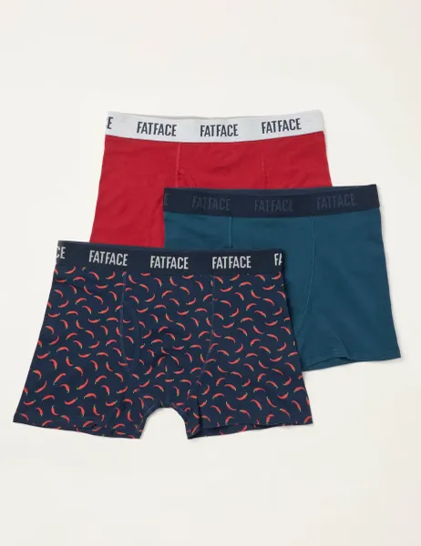 FatFace 3 Pack Cotton Rich Boxers Multi
