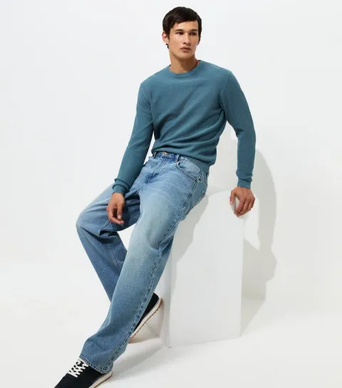 New Look Men's Bright Blue Regular Cotton Rich Crew Neck Jumper