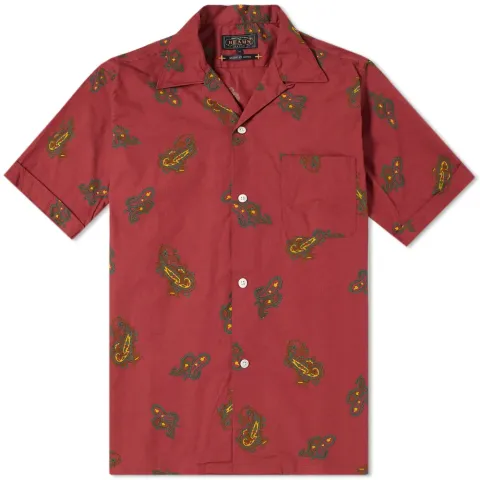 Short Sleeve Large Paisley Print Vacation Shirt