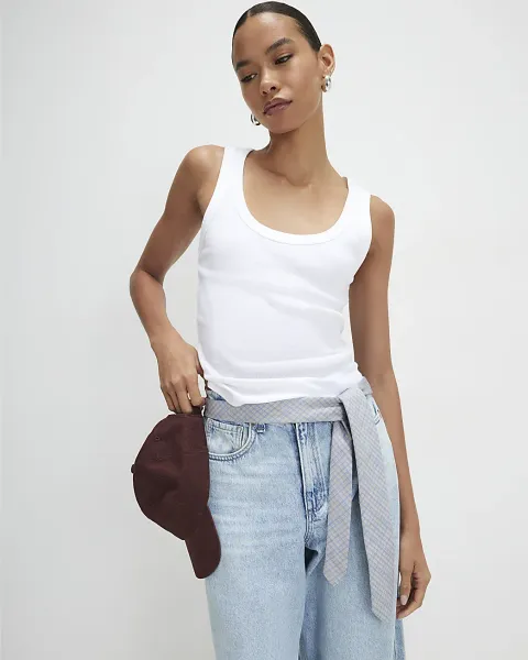 River Island Blue Check Tie