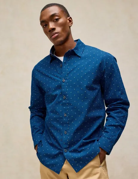 White Stuff Douglas Pure Cotton Long Sleeve Shirt Navy Mix