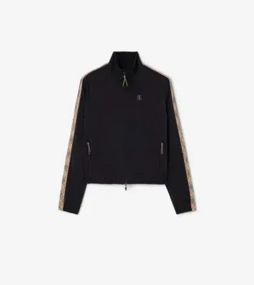 Reversible Stretch Nylon Jacket in Black