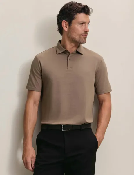 Charles Tyrwhitt Cotton Rich Pique Polo Shirt Camel