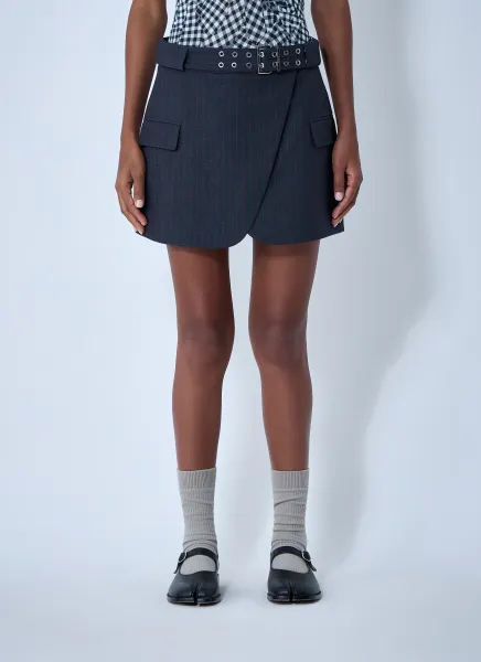 Stretch Stripe Mini skirt
