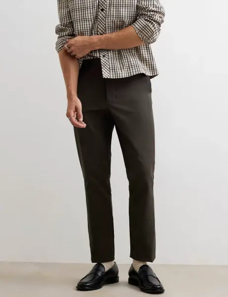 River Island Slim Fit Cotton Rich Stretch Chinos Khaki