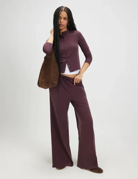 River Island Soft Touch Drawstring Wide Leg Trousers