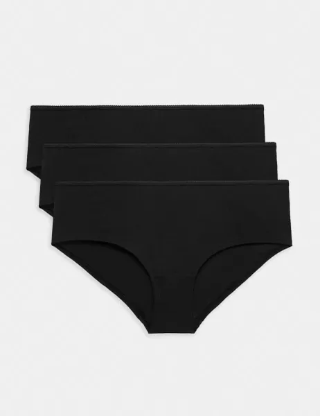 Marks & Spencer 5pk Cotton Rich Lycra Low Rise Shorts Black