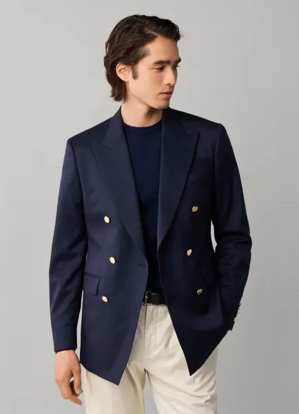 Hackett Wool Gold Button Blazer - Woven in England