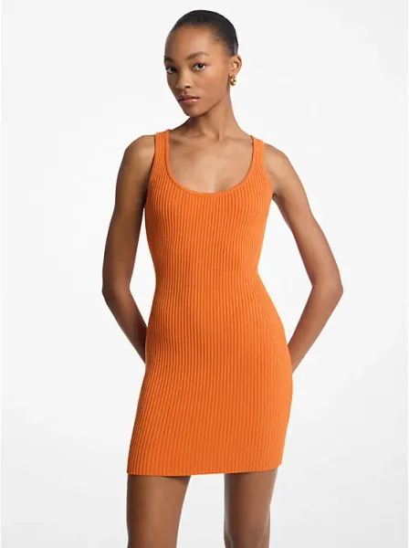 Ribbed Stretch Viscose Tank Dress