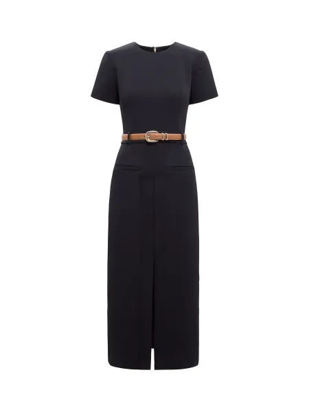Bailee Belted Tailored Midi Dress