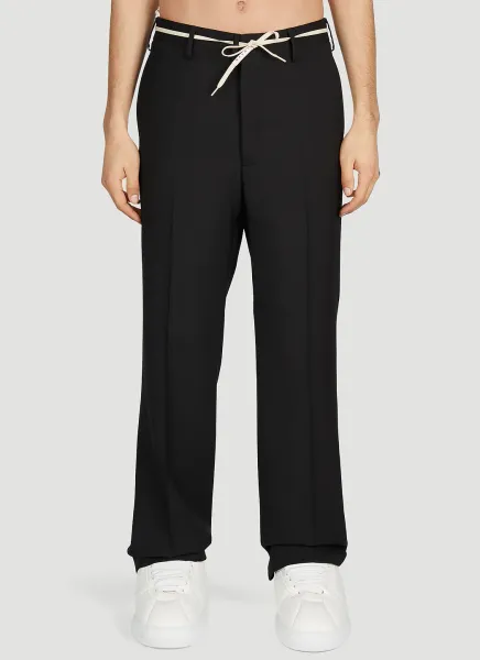 Shoe Lace Belt Wool Pants