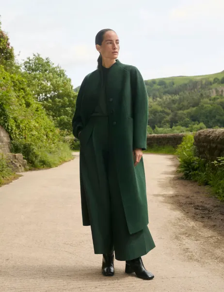 Jaeger Pure Wool Longline Single Breasted Coat