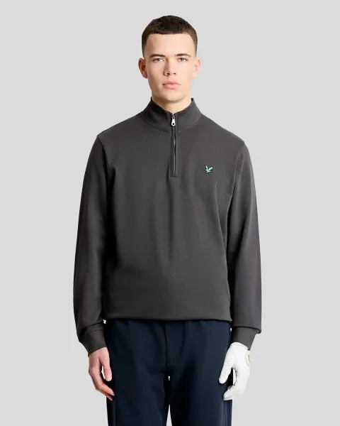 Lyle & Scott Green Eagle Cotton 1/4 Zip Midlayer