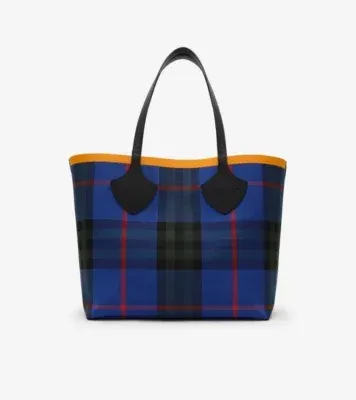Large Check Tote in Knight blue