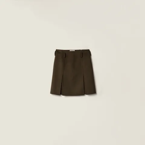 Double cashmere and wool skirt