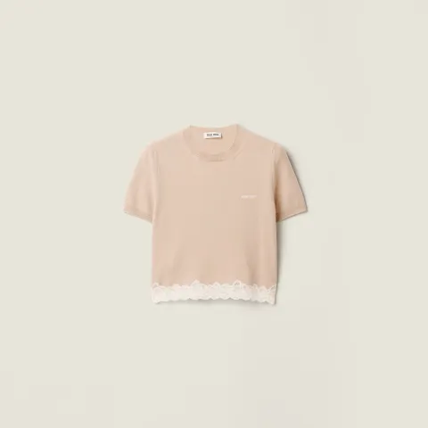 Cashmere and lace jersey