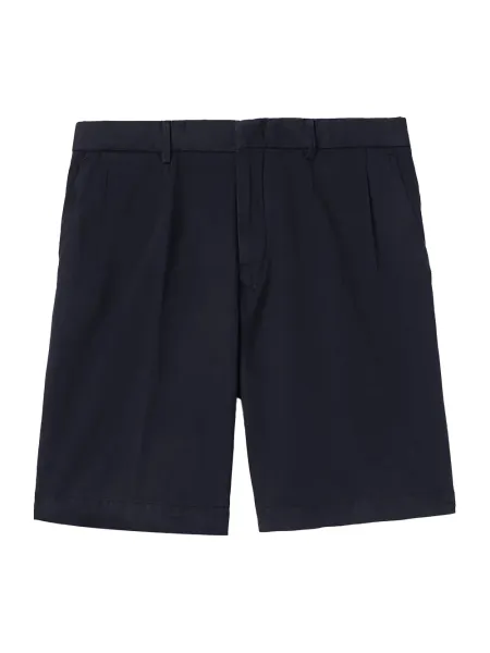 Straight-Leg Pleated Shorts Navy