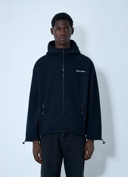 Hooded Logo Motif Sweatshirt