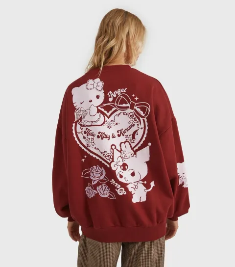 Women's Red Hello Kitty Kuromi Sweatshirt