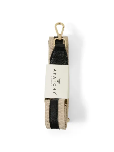 Black Leather and Canvas Strap