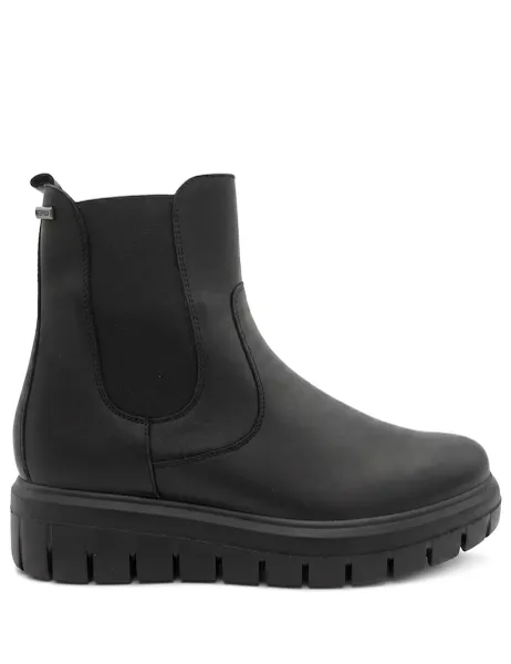 Jones Bootmaker Leather Waterproof Wedge Ankle Boots Black