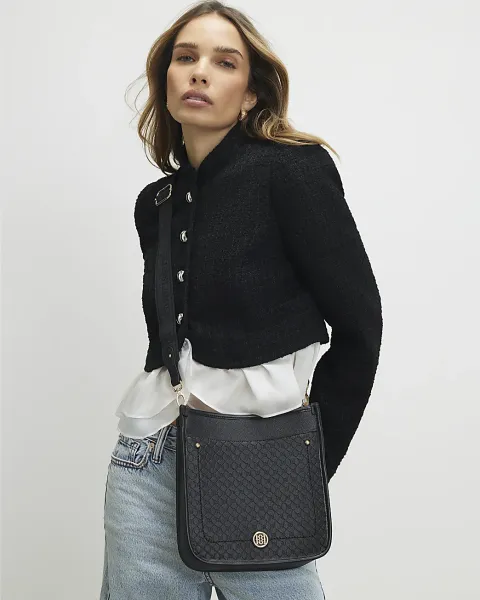 River Island Embossed Pocket Messenger Bag