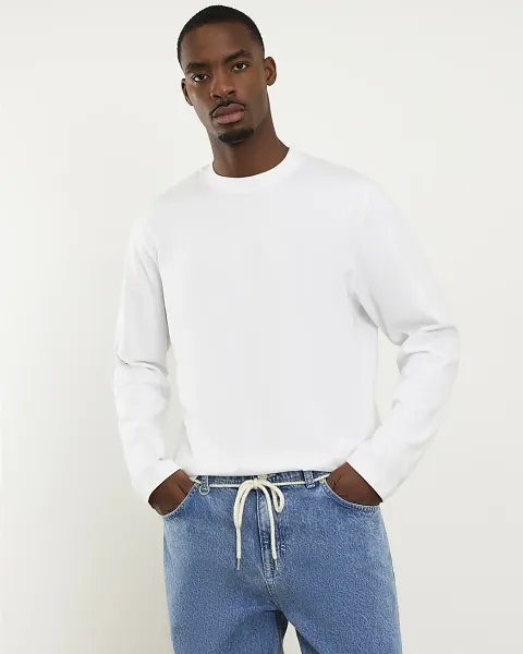River Island Regular Fit Cotton Long Sleeve T-Shirt