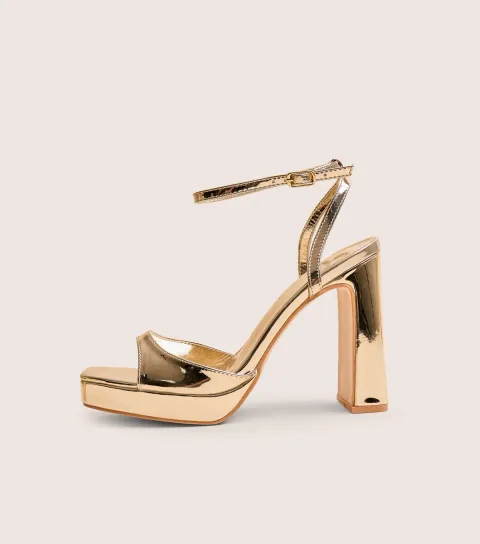 Women's Gold Resist Peep Toe Platform Sandals