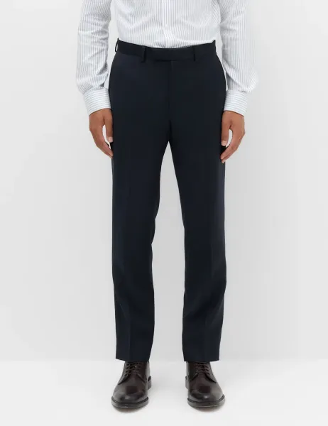 M&S SARTORIAL Regular Fit Pure Wool Striped Suit Trousers Navy