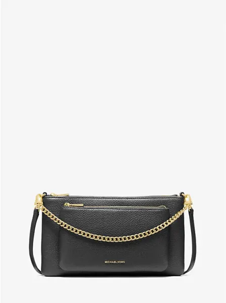 Michael Kors Jet Set Medium Pebbled Leather Convertible Crossbody Bag