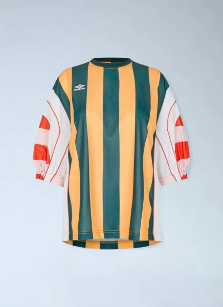Striped Logo Motif T-Shirt