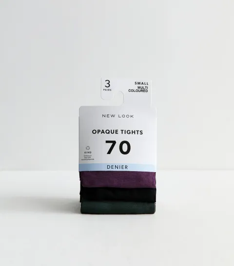 Pack of 3 Multicolour 70 Denier Tights
