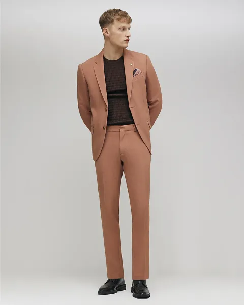 River Island Skinny Fit Stretch Suit Trousers