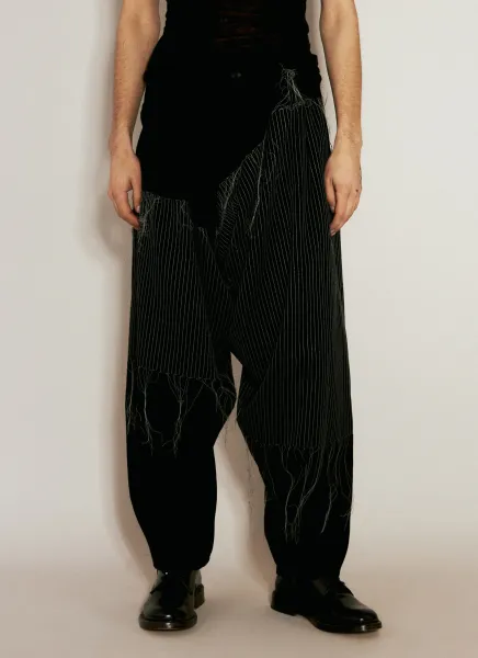 Embroidery Draped Pants