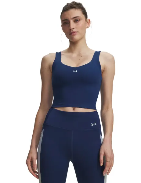 Under Armour Motion Fitted Crop Vest Tank Top Dark Navy
