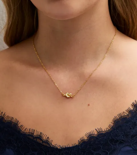 New Look 18ct Gold Plated Twist Knot Necklace