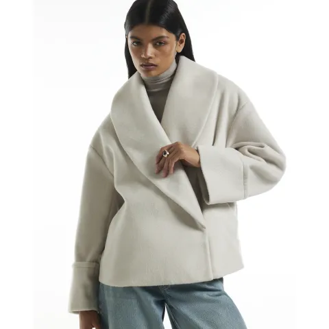 River Island Dramatic Shawl Cocoon Coat