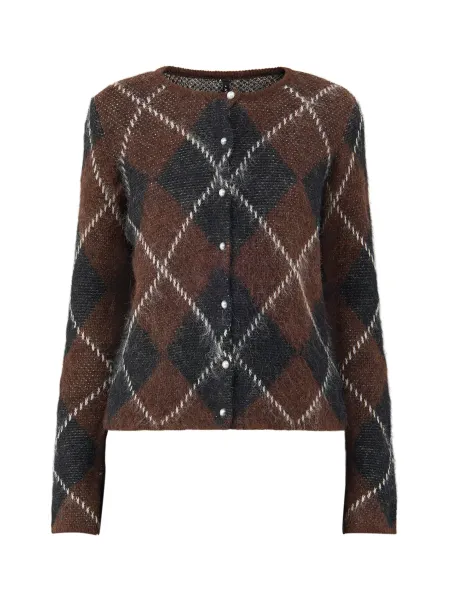 Only Wool Blend Argyle Cardigan