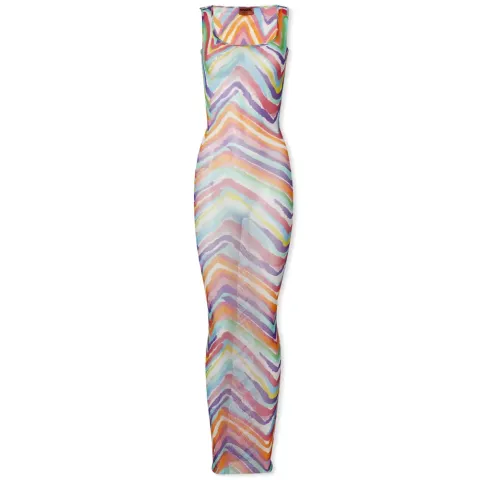 Sheer Chevron Dress