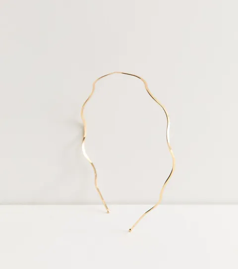 Gold Tone Wavey Metal Headband