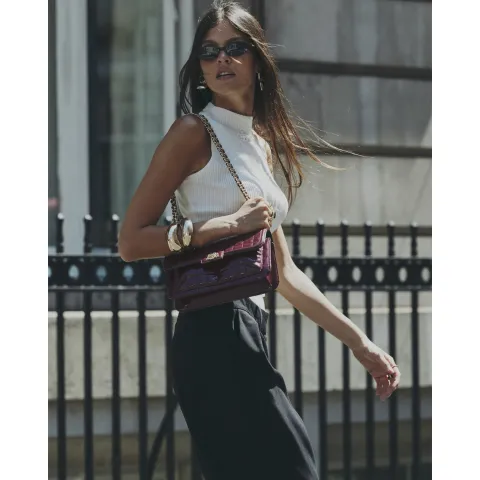 River Island Patent Quilted Pocket Front Shoulder Bag