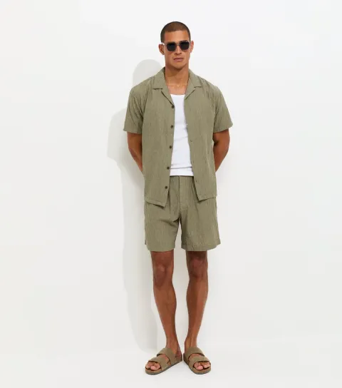 Men's Khaki Jaquard Shorts